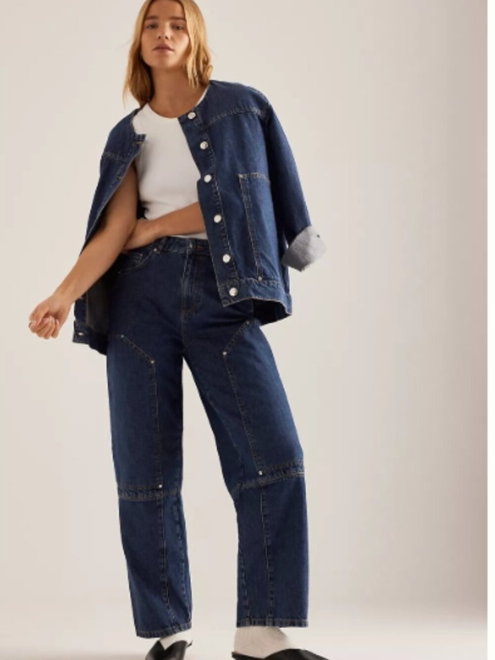 NWT ALIGNE Bahareh Denim Jacket 100% Organic Cotton Size 2